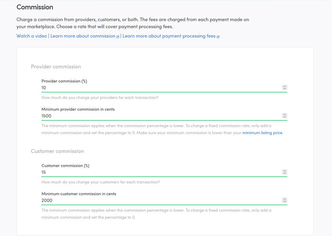Commission defined in Console